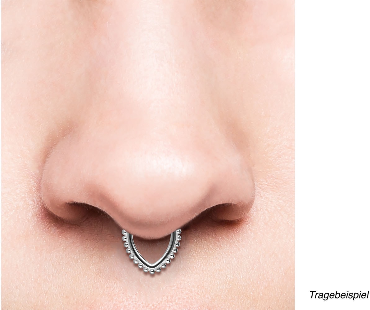 PIERCINGLINE Segmentring-clicker, titanium piercing voor septum, neus, oor, tragus of helix, kleur en grootte naar keuze, Titanium, zonder steen